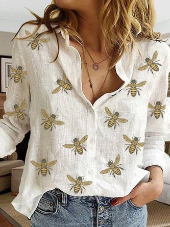 Lässig Weiß Elegant Normal Bluse und Oberteile