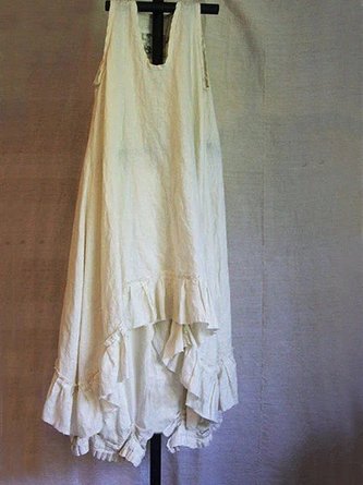 Lässiges Ärmelloses Große Größen Kleid mit Rundhals