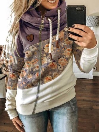 Paneelierte Lässige Sweatshirts mit Blumenmuster