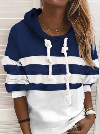Blau Langarm Geblümt-Print Sweatshirts