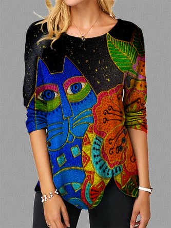 Rundhals Langarm Shirts