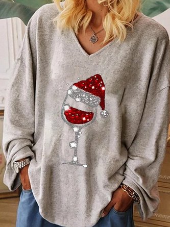 Weihnachten Lässige T-shirt mit Print
