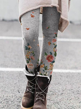 Große Größen Geblümte Leggings