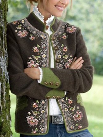Blumenmuster Langarm Blazer