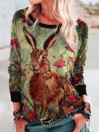 Rundhals Lässige Shirts & Blusen
