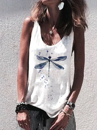 Rundhals Ärmellose Shirts & Blusen mit Print