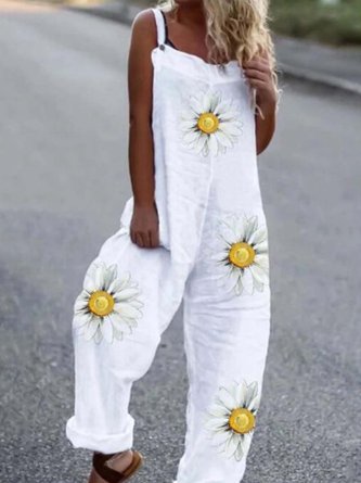 Lässiger Baumwollgemischer Jumpsuits