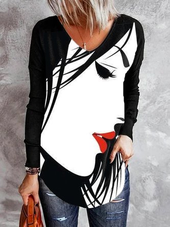 Langarm Lässig T-Shirt