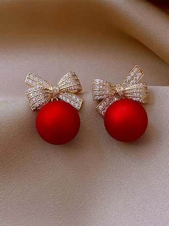 Weihnachten Strass Schleife Elegant Baumeln Ohrringe
