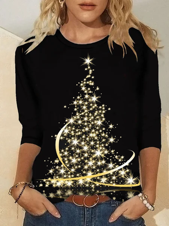 Weihnachtsbaum Rundhals T-Shirt
