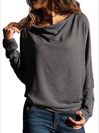 Basics Unifarben Langarm Blusen & Shirts