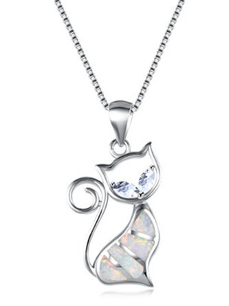 Opal Legierung Katze Halskette