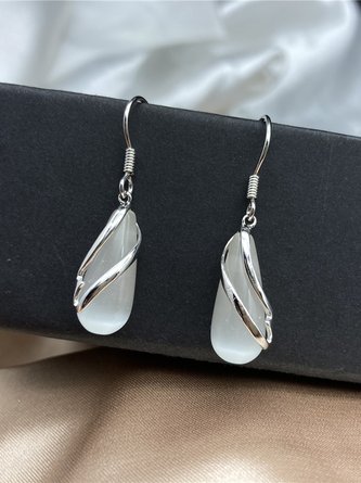 Wassertropfen Edelstein Geometrisch Linie Ohrringe Pendler Schmuck