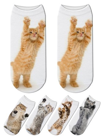 Baumwolle Stricken Katzenmuster Socken
