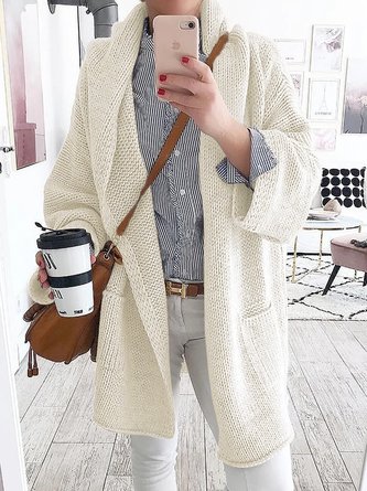 Große Größen Strickjacke mit Schalkragen