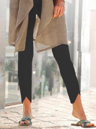 Unifarben Sport Herbst Polyester Normal Hoch Elastizität Standard Lang H-Linie Leggings für Damen