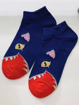 Lässig Lustig Kartoon Lustig Kontrast Farbe Baumwolle Socken jeden Tag Kleidung Zubehör