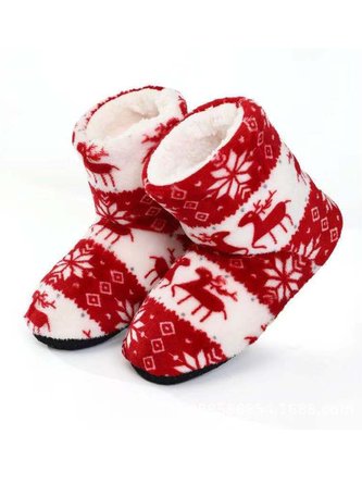 Damen Weihnachten Nicht-Unterhose Warm Zuhause Stiefelette