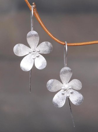 Böhmisch Retro Silber Geblümt getragen Ohrringe Ethnisch Schmuck