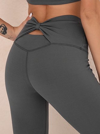 Fest Schleife Jersey Lässig Leggings
