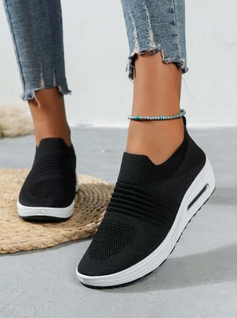 Atmungsaktiv minimalistisch Slip On Schaukeln Fliegen Sie gewebte Schuhe