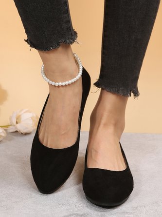 Einfacher Stil Unifarben Farbe Kunstwildleder Flach Flache Schuhe