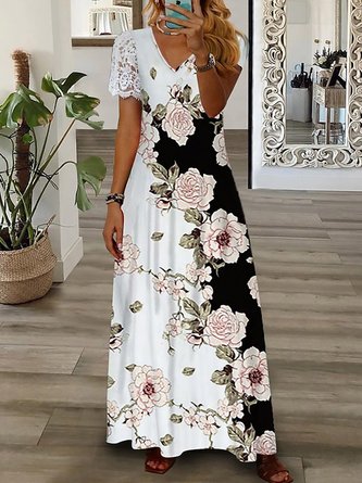 Lässig Schwarz und Weiß Jersey Kleid