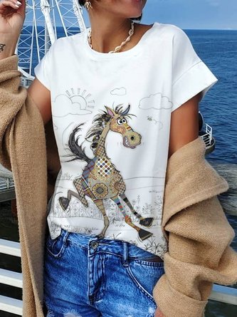 Lässig Tier Weit T-Shirt