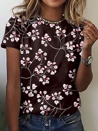 Weit Lässig Rundhals T-Shirt