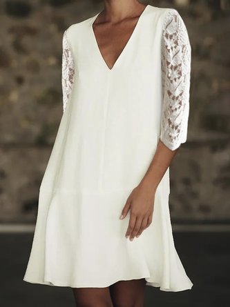 Baumwolle Nahtverarbeitung Freizeitkleid