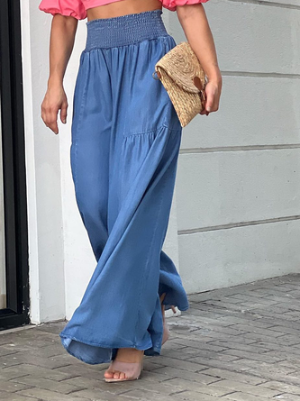 Unifarben Weit Urban Lang Jeans Hose mit Weitem Bein