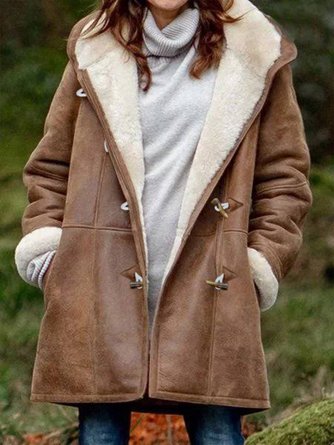 Baumwollmischung Kapuze Lässig Jacke