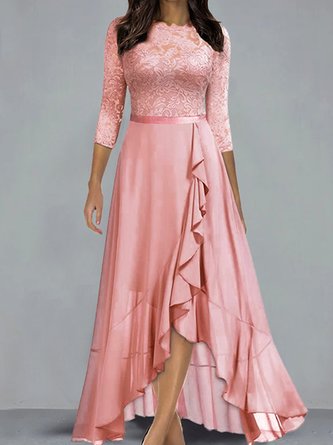 Spitze AbendKleid/Brautkleid Volant Schoss 3/4 Ärmel Rundhals Noracora