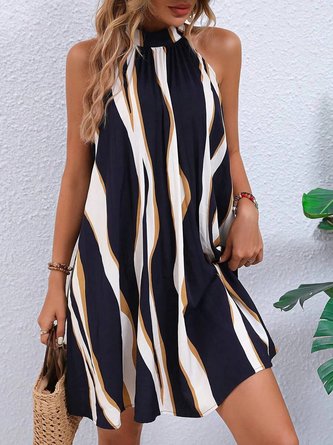 Abstrakt Neckholder Weit Freizeitkleid