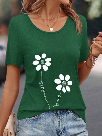 Lässig Weit Klein Gänseblümchen T-Shirt