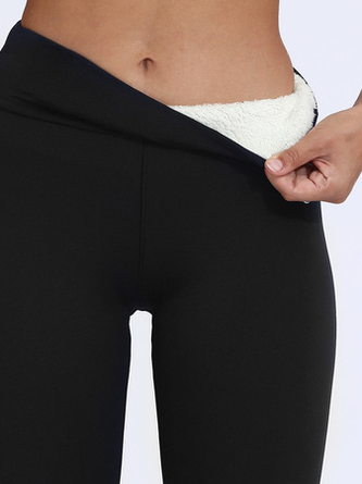 Lässig Unifarben Normal Lang Legging