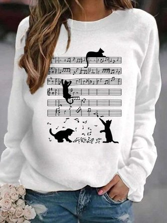 Lässig Rundhals Abstrakt Sweatshirt
