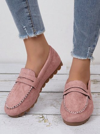 Lässig Unifarben Rutschfest Slip On Flach Halbschuhe