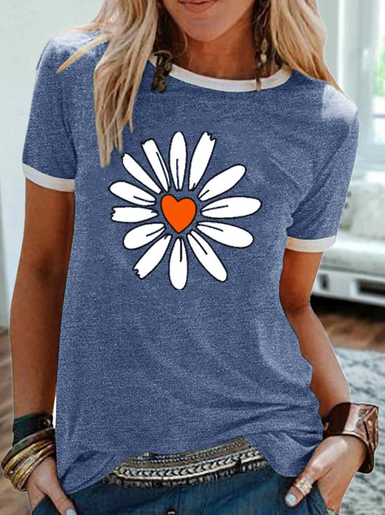 Lässig Buchstabe Rundhals Kurzarm T-Shirt