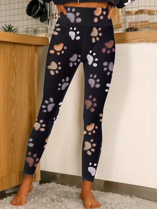 Damen Katze Einfach Alle Jahreszeiten Lang Leggings