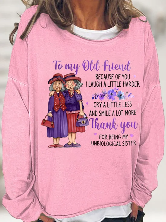 Einfach Rundhals Textbriefe Sweatshirt
