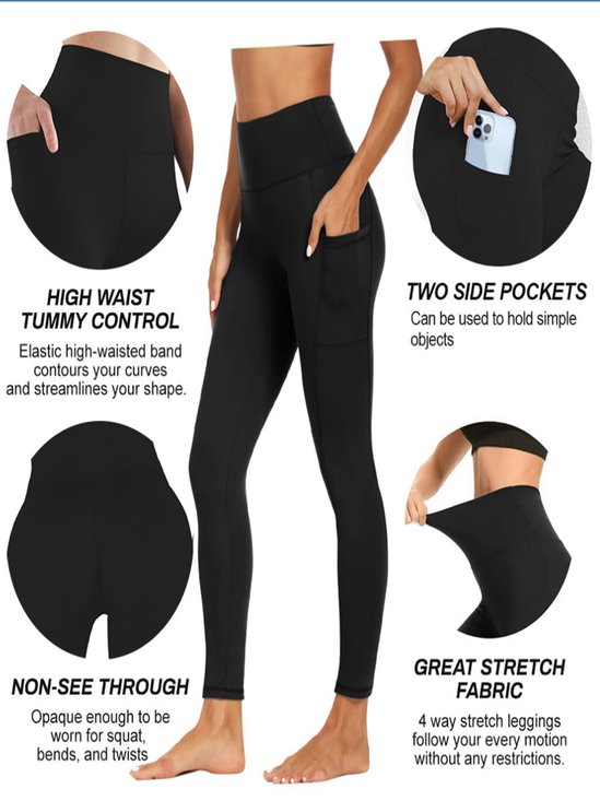 Lässig Unifarben Tasche Patchwork Knöchelhose Legging