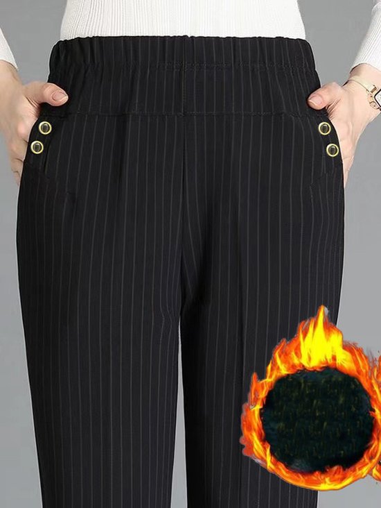 Lässig Gestreift Lang Hose