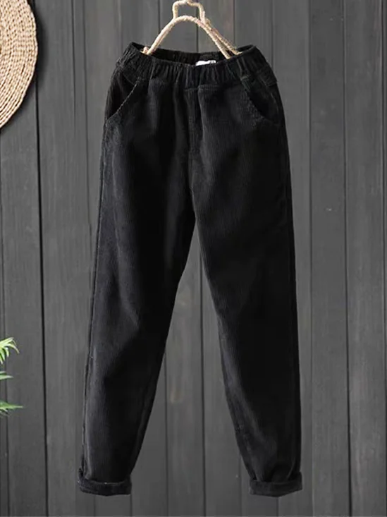 Lässig Unifarben Lang Hose