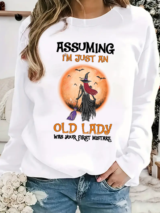 Lässig Rundhals Textbriefe Sweatshirt