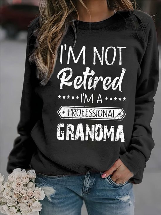 Lässig Rundhals Textbriefe Sweatshirt