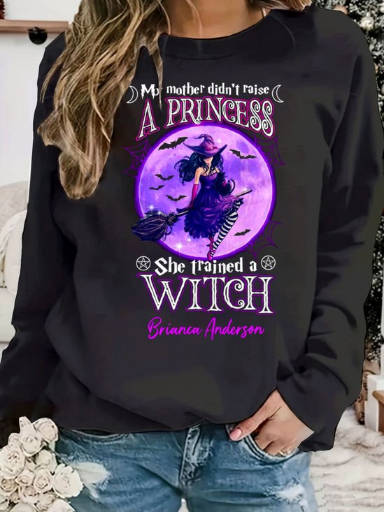 Lässig Rundhals Textbriefe Sweatshirt