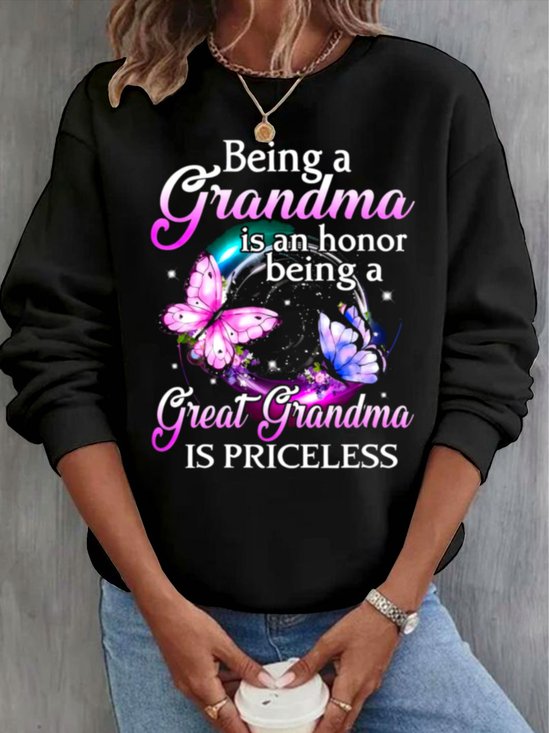 Lässig Rundhals Textbriefe Sweatshirt