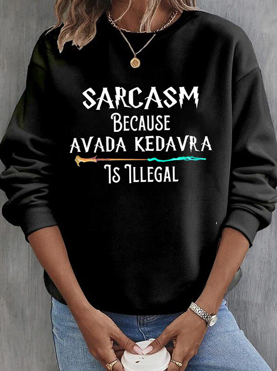 Lässig Rundhals Textbriefe Sweatshirt