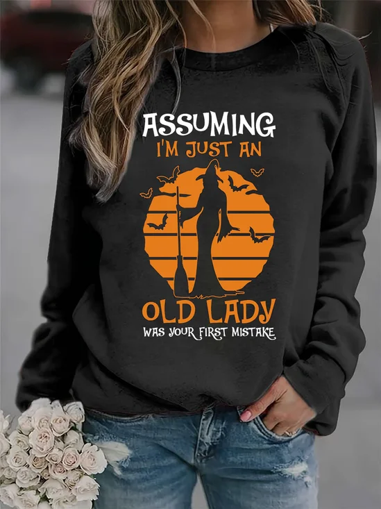 Lässig Rundhals Buchstabenmuster Sweatshirt
